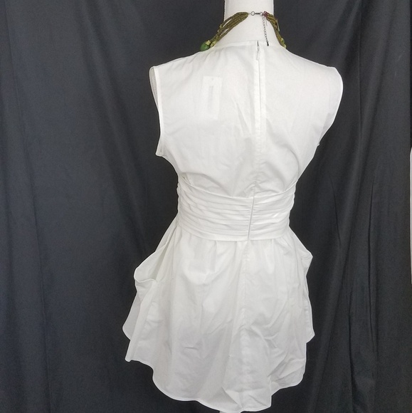 Banana Republic White High Low Top Size 4 New - Picture 2 of 8